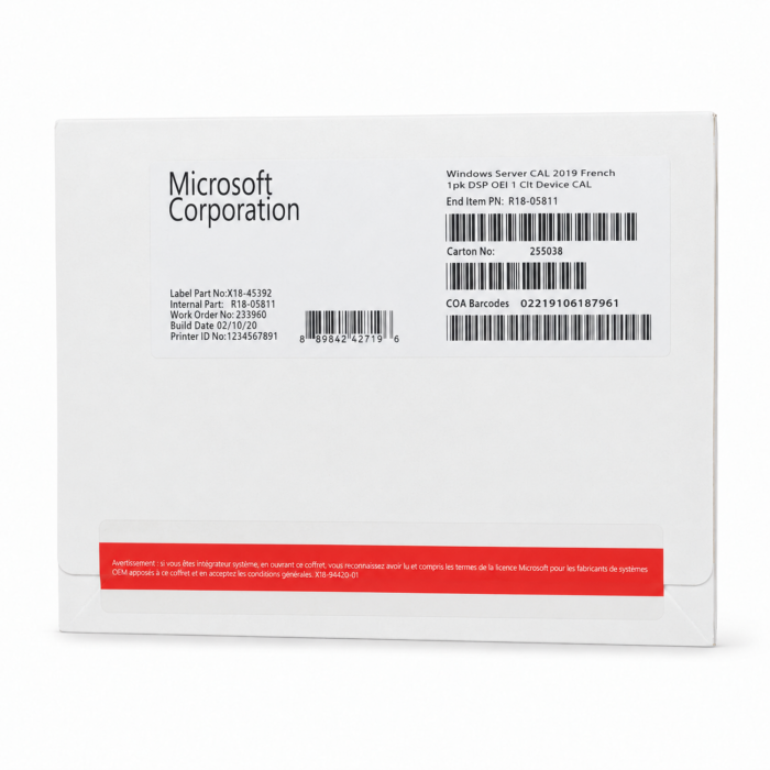 1 Zugriffslizenz (Geräte) für Windows 2019, SB - neu, Vorderseite (R18-05811) 1 Zugriffslizenz (Geräte) für Windows 2019, SB - neu, Vorderseite (R18-05811)