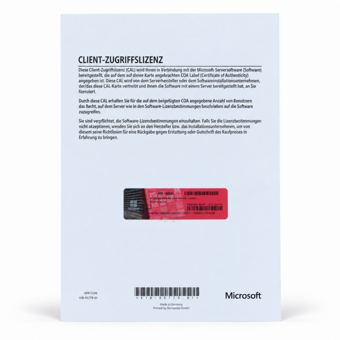 5 RDS-Zugriffslizenzen (Benutzer) für Windows 2019, Wortmann-OEM