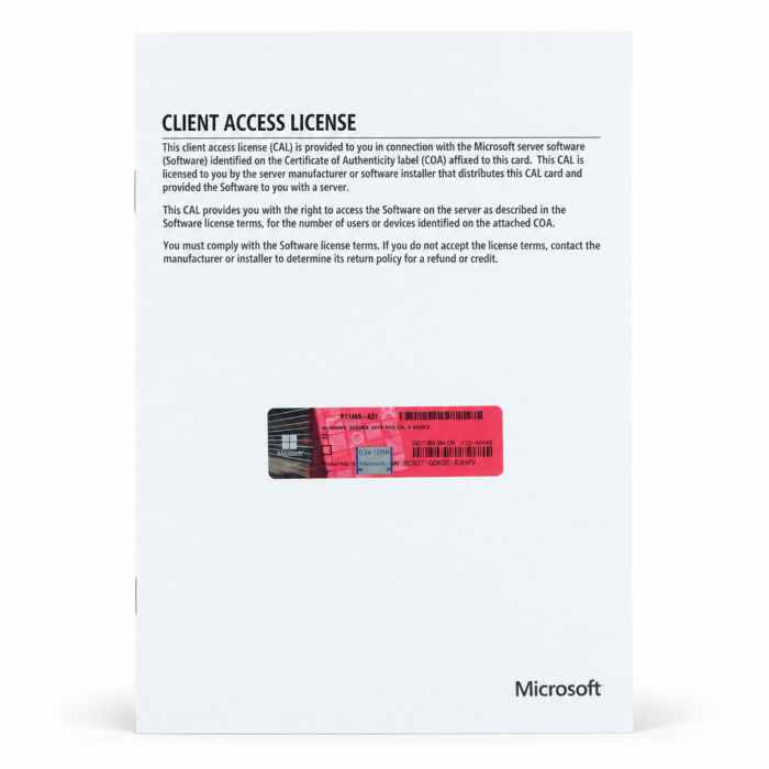 5 RDS-Zugriffslizenzen (Geräte) für Windows 2019, HP-OEM - neu, Vorderseite (P11466-A21) 5 RDS-Zugriffslizenzen (Geräte) für Windows 2019, HP-OEM - neu, Vorderseite (P11466-A21)