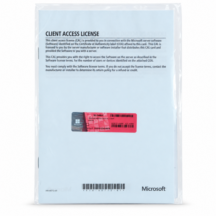 5 Zugriffslizenzen (Benutzer) für Windows 2019 Server, OEM (Lenovo) - neu 5 Zugriffslizenzen (Benutzer) für Windows 2019 Server, OEM (Lenovo) - neu