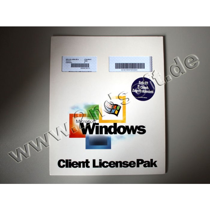 5 Zugriffslizenzen Windows 2000 Server, deutsch - neu