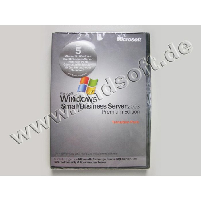 Windows Small Business Server 2003 Premium Transition Pak mit 5 CALs Vollversion, deutsch Windows Small Business Server 2003 Premium Transition Pak mit 5 CALs Vollversion, deutsch