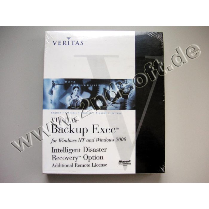 Backup Exec 8.6 Intelligent Disaster Recovery Option License Vollversion, deutsch, englisch, französisch für Windows NT/2000 Backup Exec 8.6 Intelligent Disaster Recovery Option License Vollversion, deutsch, englisch, französisch für Windows NT/2000