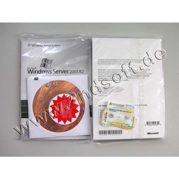 Windows 2003 Server Standard Edition R2 mit 5 Clients OEM (Maxdata)-Vollversion, deutsch Windows 2003 Server Standard Edition R2 mit 5 Clients OEM (Maxdata)-Vollversion, deutsch