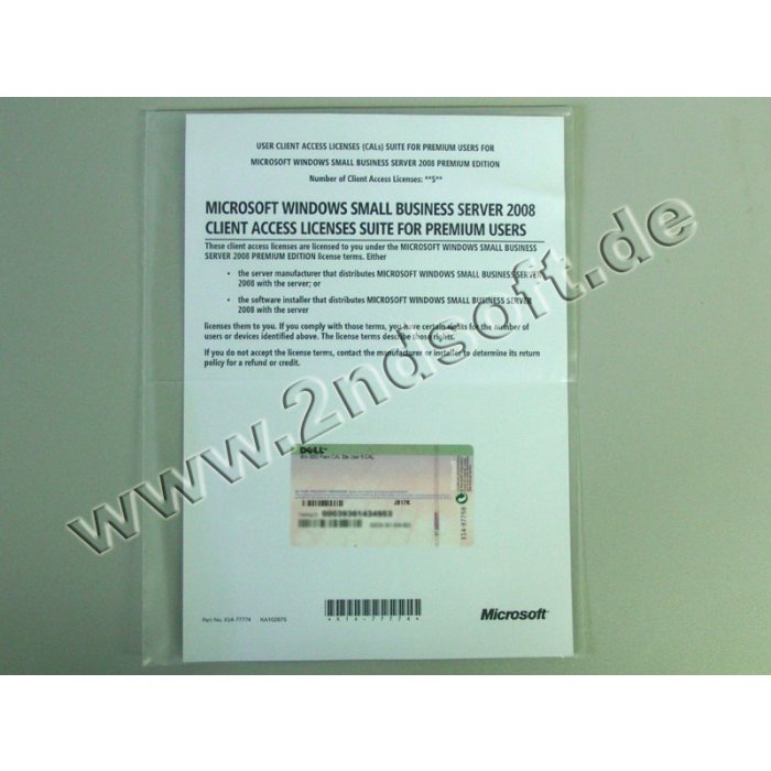 Windows Small Business Server 2011 Client Access User Premium Windows Small Business Server 2011 Client Access User Premium