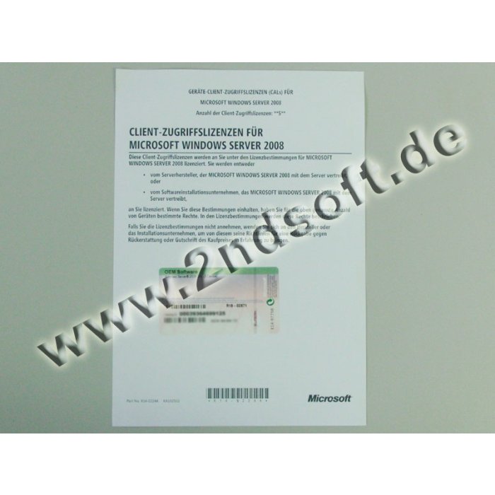 Zugriffslizenzen (Device) für Windows 2008 Server R1 / R2