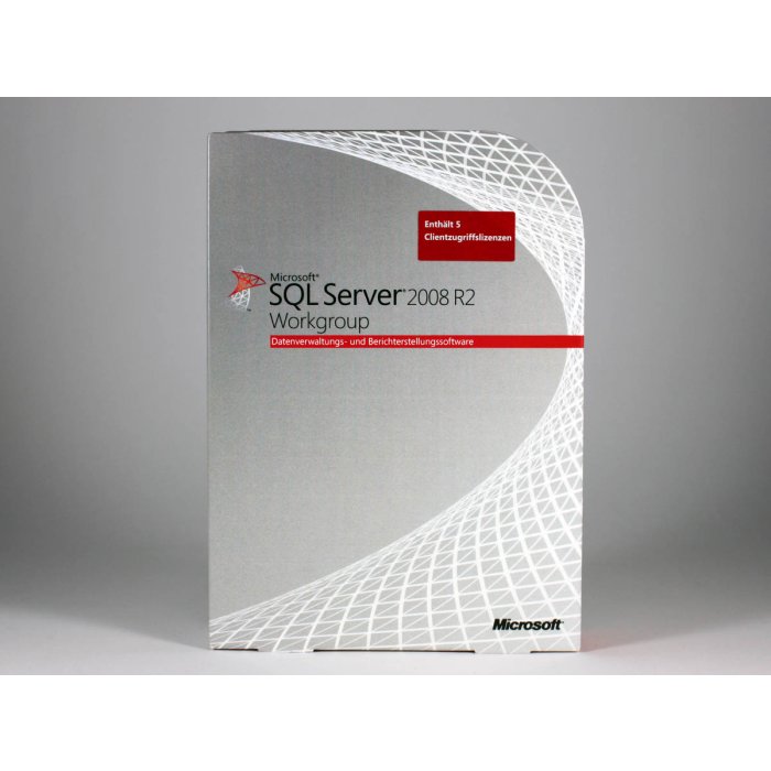 SQL Server 2008 R2 Workgroup 32-Bit/x64 mit 5 CALs Vollversion, deutsch
