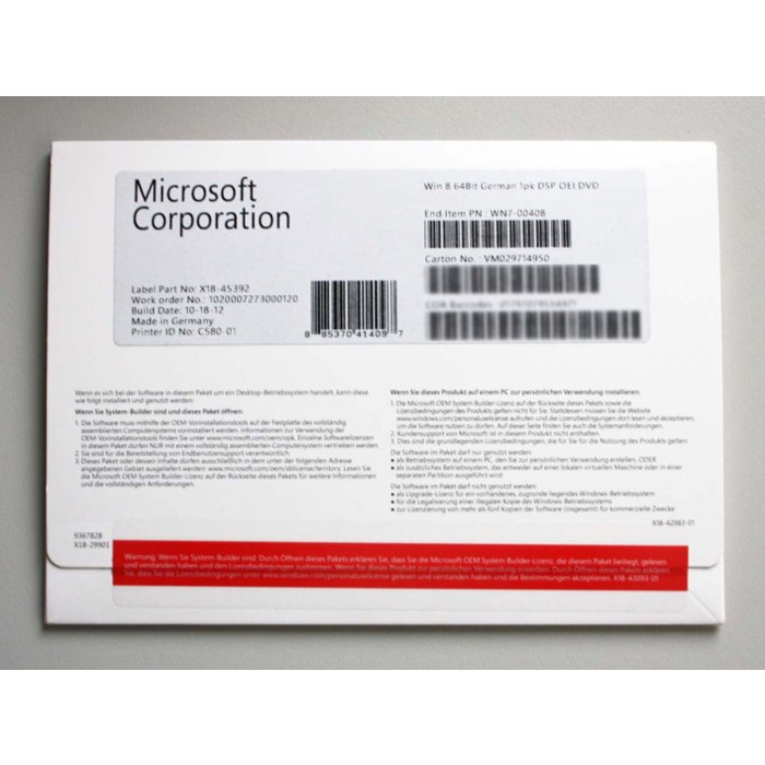 Windows 8.1 x64, SB-Vollversion, deutsch