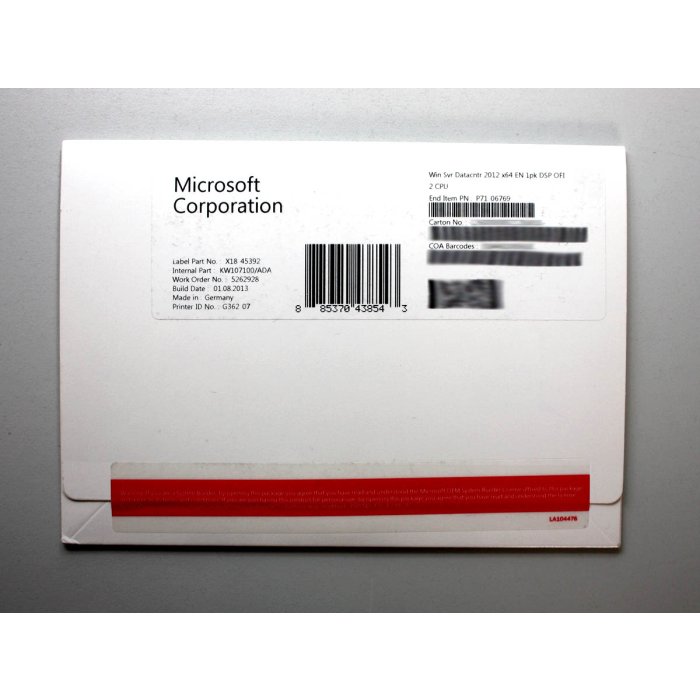 Windows 2012 Server Datacenter Edition, SB-Vollversion, bis zu 2 CPU, englisch Windows 2012 Server Datacenter Edition, SB-Vollversion, bis zu 2 CPU, englisch