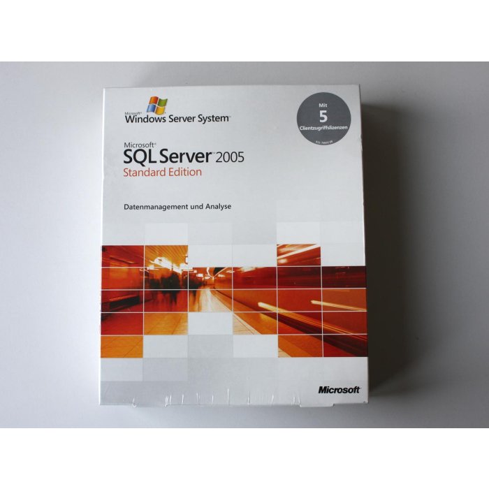 SQL Server 2005 Standard (32-Bit) mit 5 Clients Vollversion, deutsch