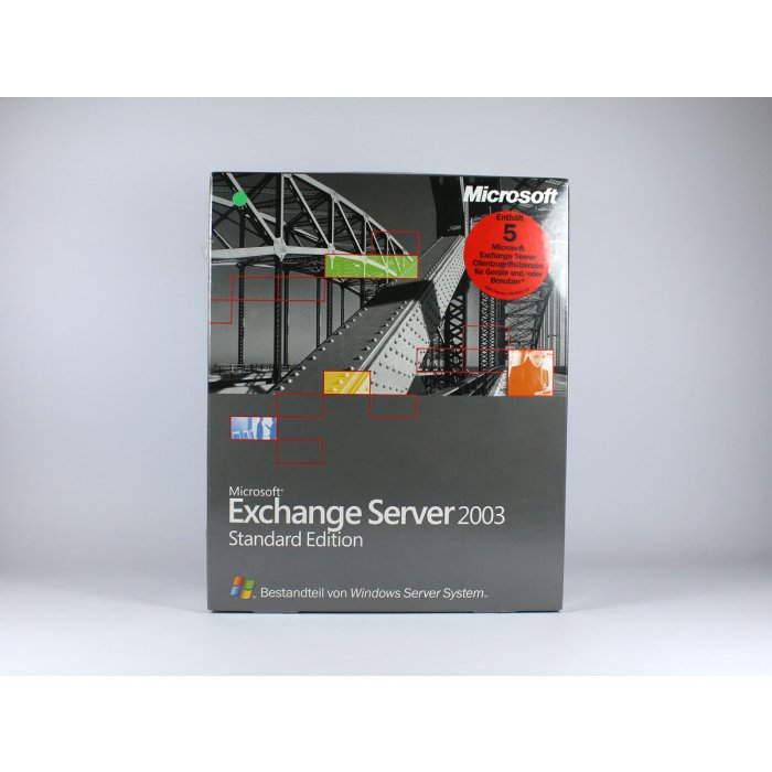 Exchange Server 2003 Standard mit 5 Clients Vollversion, deutsch - neu Exchange Server 2003 Standard mit 5 Clients Vollversion, deutsch - neu