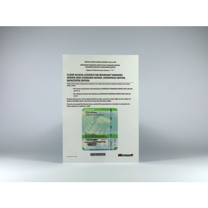 1 Zugriffslizenz (Geräte) für Windows 2003 Server, SB, englisch