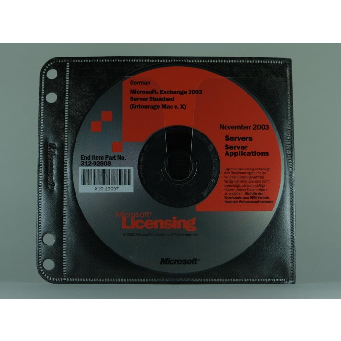 Exchange Server 2003 Deutsch, Disk KIT MVL CD Exchange Server 2003 Deutsch, Disk KIT MVL CD