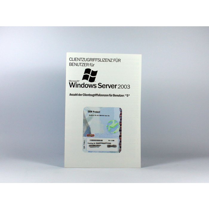 5 Zugriffslizenzen (Benutzer) für Windows 2003 Server, SB, deutsch 5 Zugriffslizenzen (Benutzer) für Windows 2003 Server, SB, deutsch