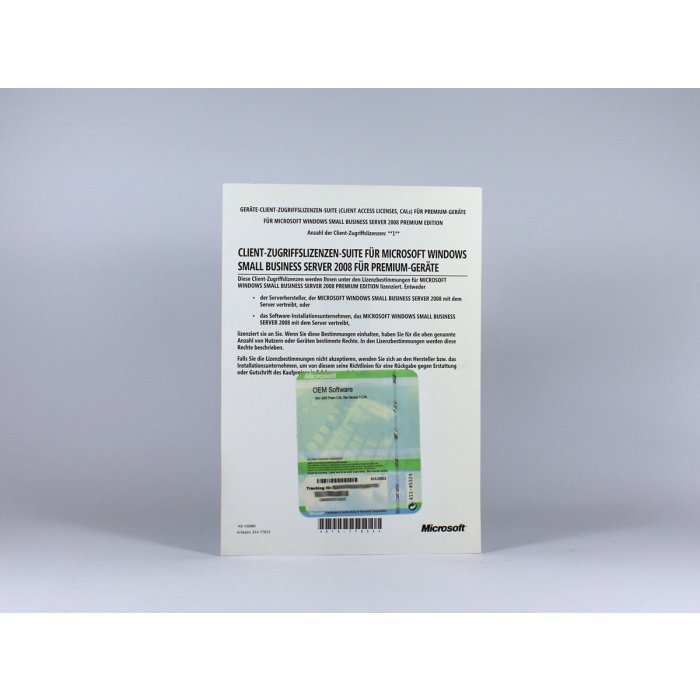 1 Zugriffslizenz (Geräte) für Windows Small Business Server 2008 PREMIUM, SB 1 Zugriffslizenz (Geräte) für Windows Small Business Server 2008 PREMIUM, SB