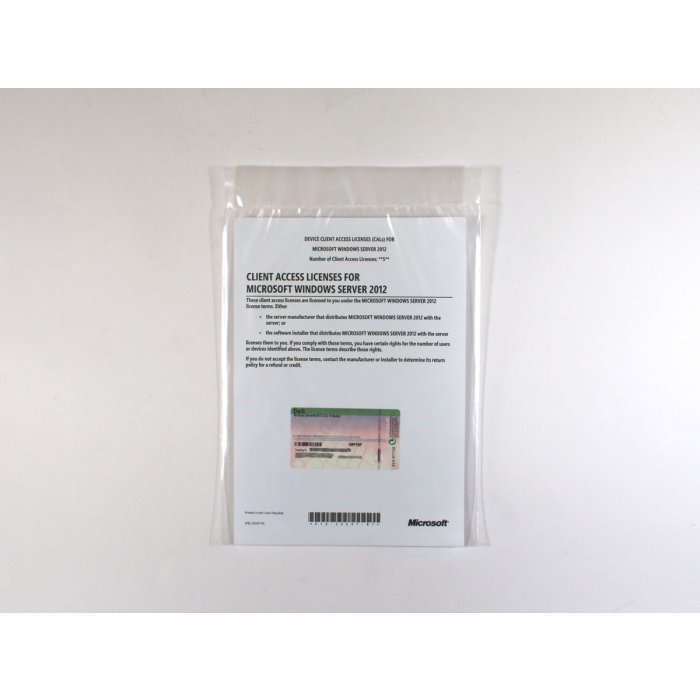 5 Zugriffslizenzen (Geräte) für Windows 2012 Server, OEM (Dell) - neu