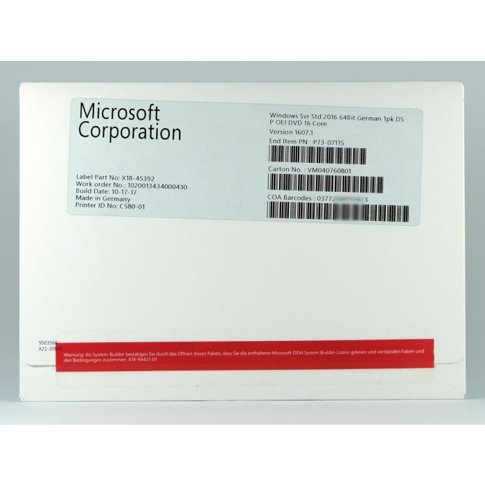 Windows 2016 Server Standard Windows 2016 Server Standard
