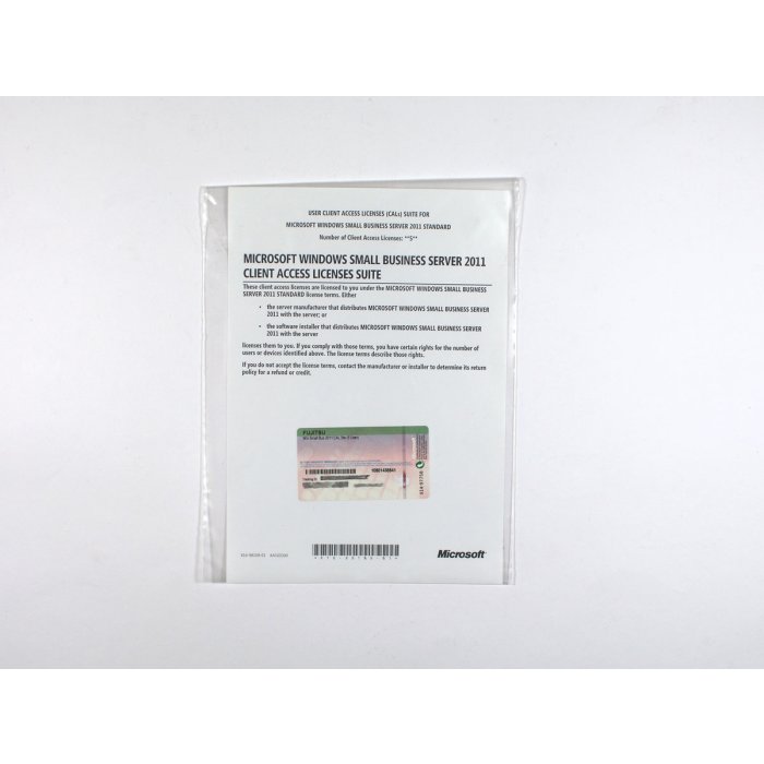 5 Zugriffslizenzen (Benutzer) für Windows Small Business Server 2011 Standard, englisch, Fujitsu - neu