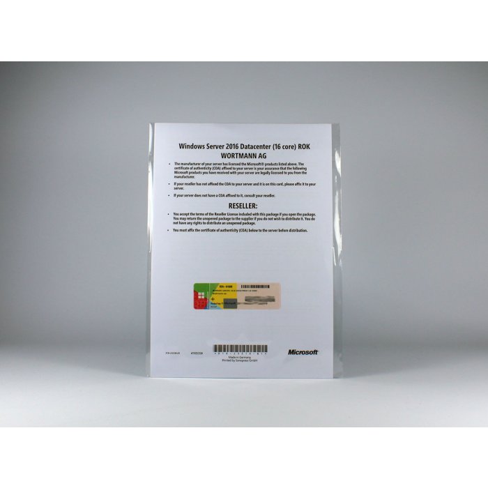 Windows 2016 Server Datacenter Edition OEM (Wortmann) multilingual (für bis zu 16 Kerne) - neu Windows 2016 Server Datacenter Edition OEM (Wortmann) multilingual (für bis zu 16 Kerne) - neu