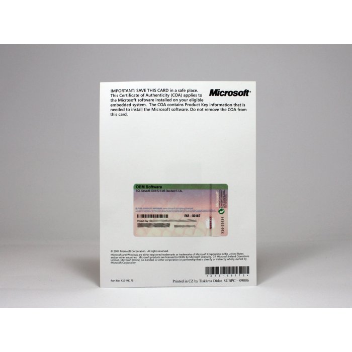 SQL Server 2008 Standard R2 mit 5 Clients (Embedded) OEM-Vollversion - neu SQL Server 2008 Standard R2 mit 5 Clients (Embedded) OEM-Vollversion - neu