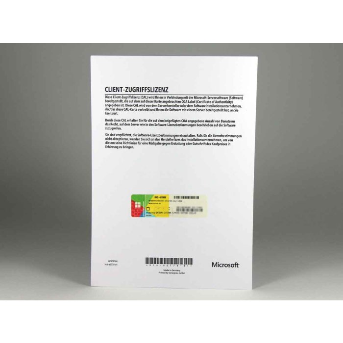 5 RDS-Zugriffslizenzen (Benutzer) für Windows 2016, Wortmann-OEM