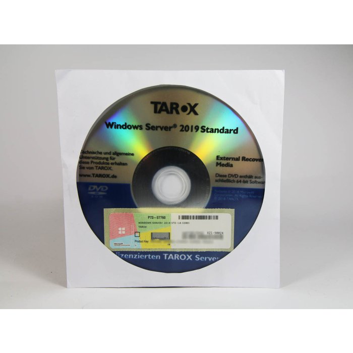 Windows 2019 Server Standard Edition OEM (Tarox), deutsch (für bis zu 16 Kerne) Windows 2019 Server Standard Edition OEM (Tarox), deutsch (für bis zu 16 Kerne)