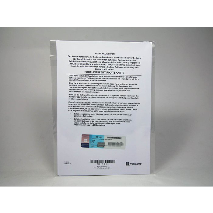 SQL Server 2019 Standard, OEM-Vollversion (Wortmann) - neu
