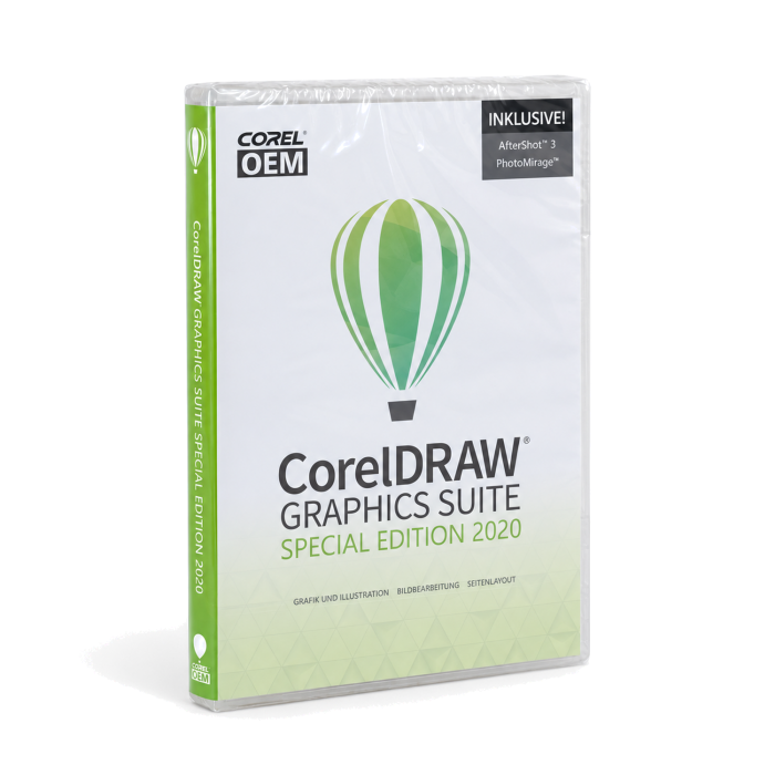 Corel Draw Graphics Suite 2020 (V.22) Special Edition, deutsch - neu, Vorderseite Corel Draw Graphics Suite 2020 (V.22) Special Edition, deutsch - neu, Vorderseite