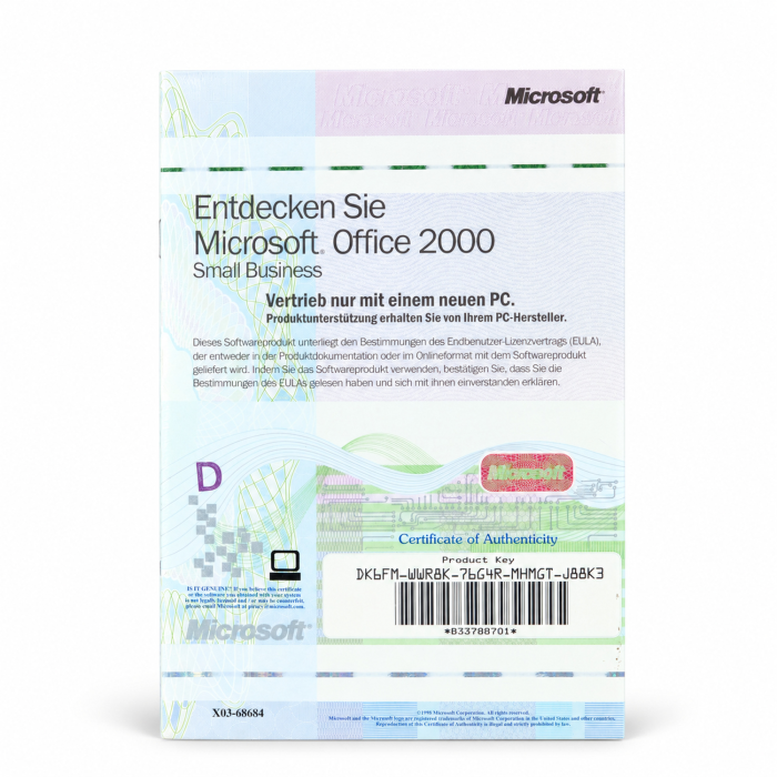 Office 2000 SBE SB Vollversion, deutsch - neu Vorderseite Office 2000 SBE SB Vollversion, deutsch - neu Vorderseite