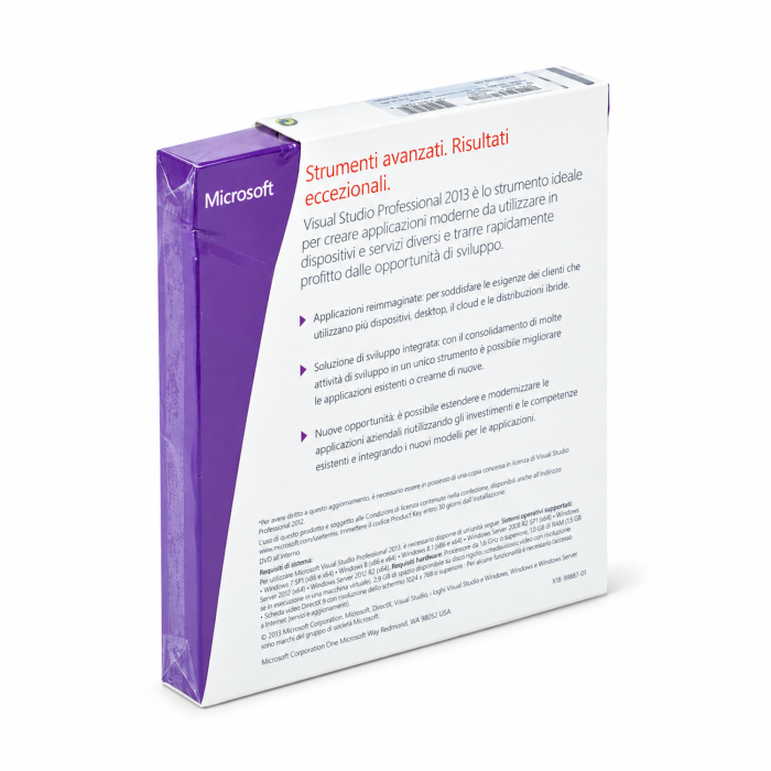 Visual Studio 2013 Professional Update, italienisch - neu Rückseite Visual Studio 2013 Professional Update, italienisch - neu Rückseite