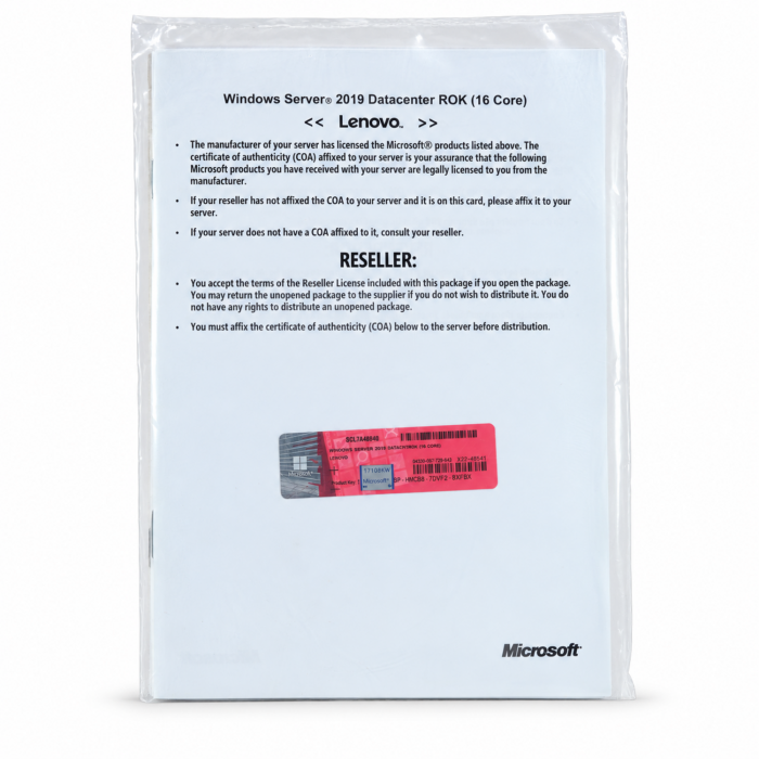 Windows 2019 Server Datacenter Edition, Lenovo-ROK, MUI (für bis zu 16 Kerne) - neu Windows 2019 Server Datacenter Edition, Lenovo-ROK, MUI (für bis zu 16 Kerne) - neu