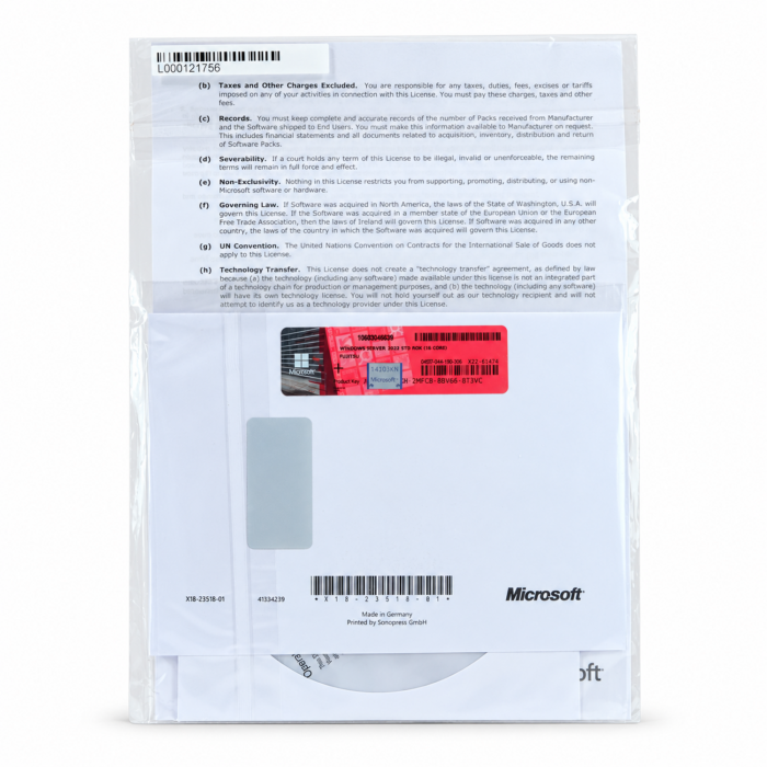 Windows 2022 Server Standard Edition Fujitsu-ROK (für bis zu 16 Kerne) - neu, Vorderseite Windows 2022 Server Standard Edition Fujitsu-ROK (für bis zu 16 Kerne) - neu, Vorderseite