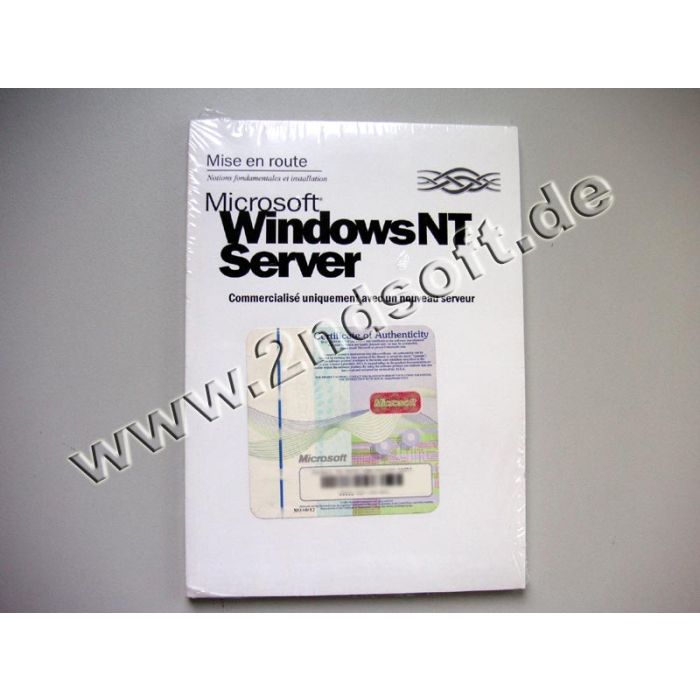 Windows NT 4 Server mit 5 Clients SB Vollversion, français - neu Windows NT 4 Server mit 5 Clients SB Vollversion, français - neu