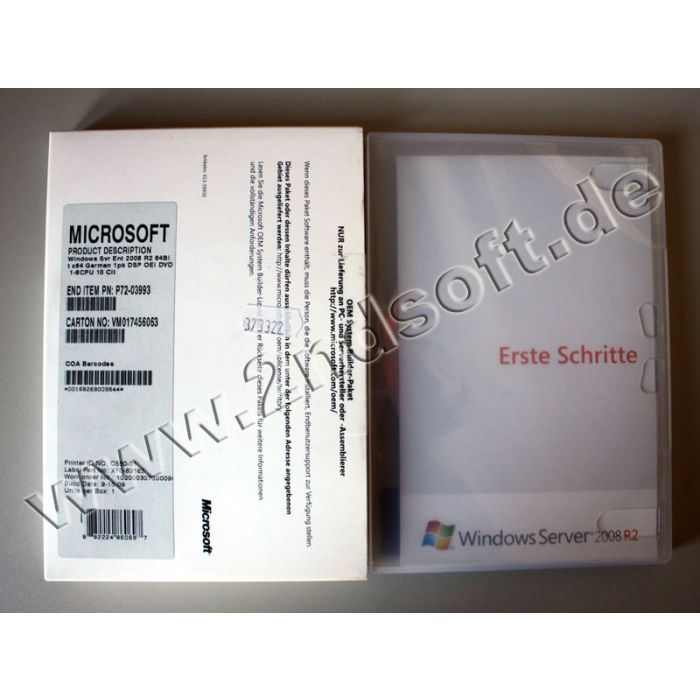 Windows 2008 Enterprise Server R2/x64, SB-Vollversion mit 10 CALs (1-8 CPU), deutsch Windows 2008 Enterprise Server R2/x64, SB-Vollversion mit 10 CALs (1-8 CPU), deutsch