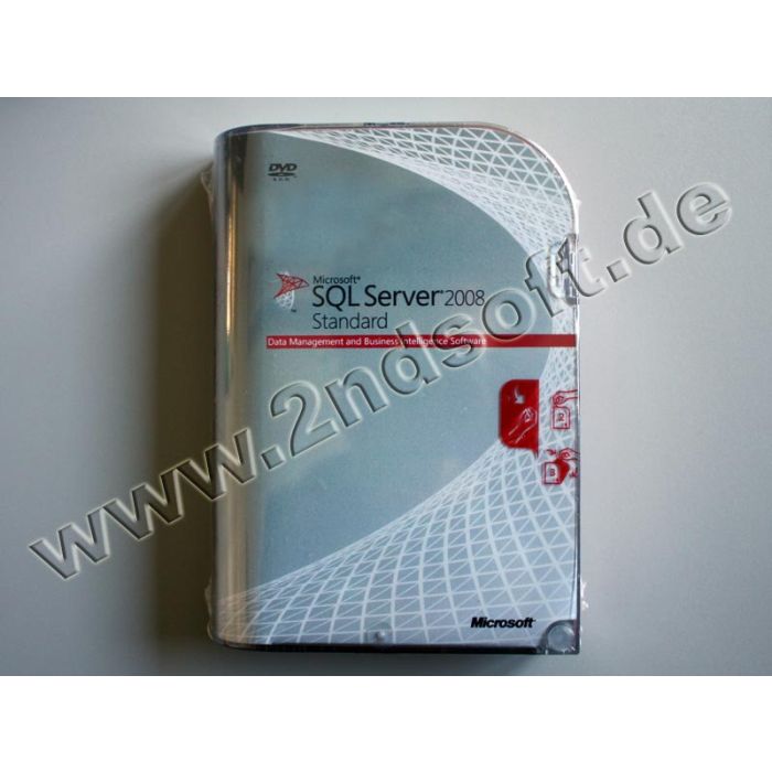 SQL Server 2008 Standard (32&64bit) mit 10 Clients Vollversion, englisch - neu