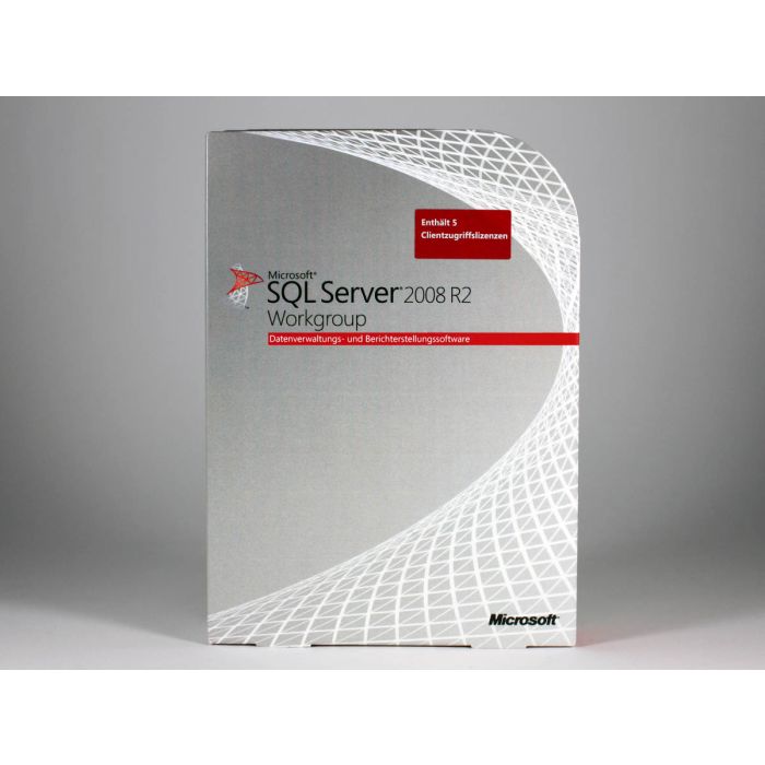 SQL Server 2008 R2 Workgroup 32-Bit/x64 mit 5 CALs Vollversion, deutsch