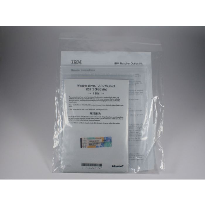 Windows 2012 Server Standard Edition IBM-ROK, englisch (für bis zu 2 CPUs) - neu