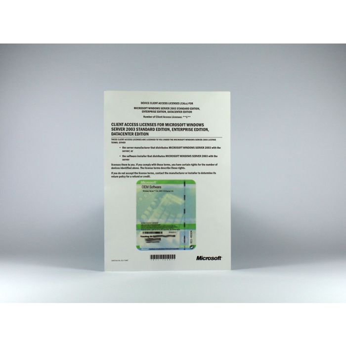 1 Zugriffslizenz (Geräte) für Windows 2003 Server, SB, englisch