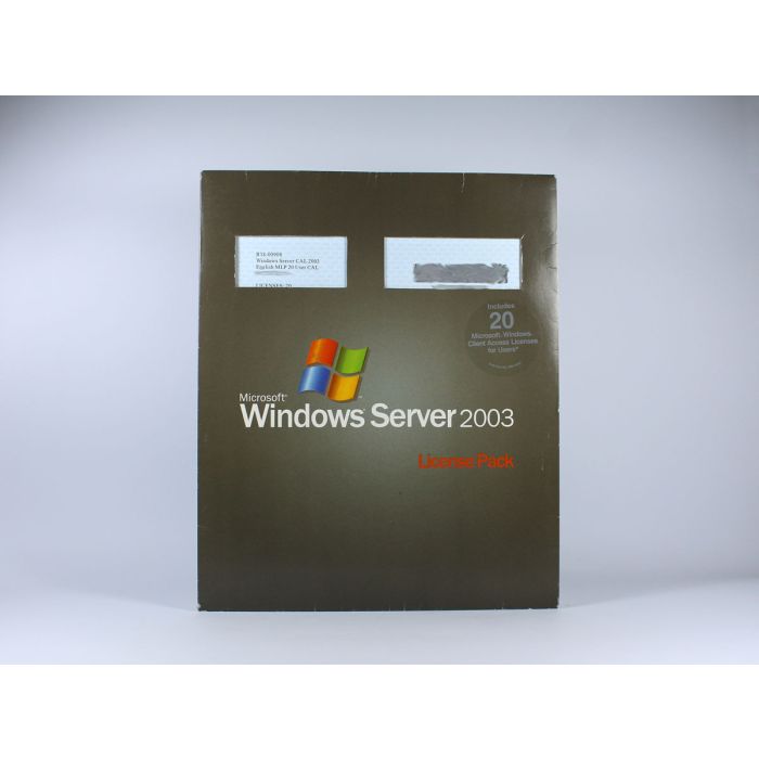 20 Zugriffslizenzen (Benutzer) für Windows 2003 Server, MLP, für alle Sprachen - neu