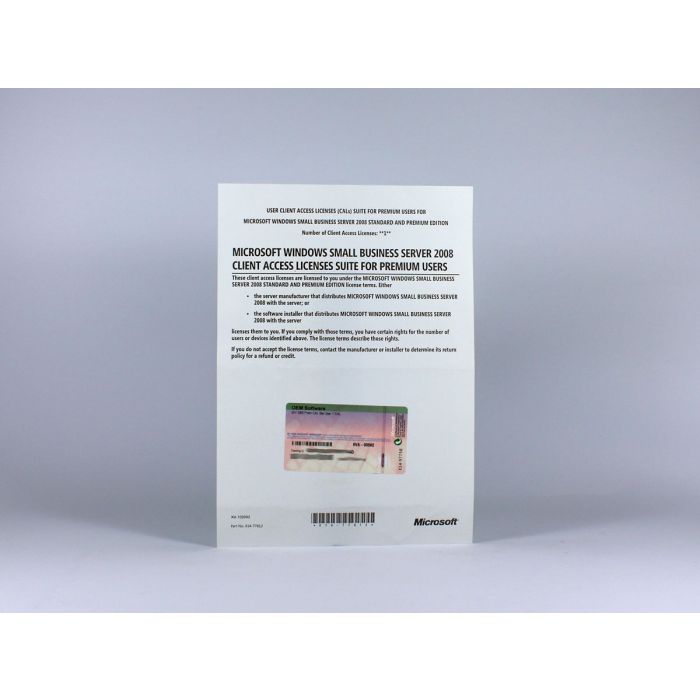 1 Zugriffslizenz (Benutzer) für Windows Small Business Server 2008 PREMIUM, SB - neu
