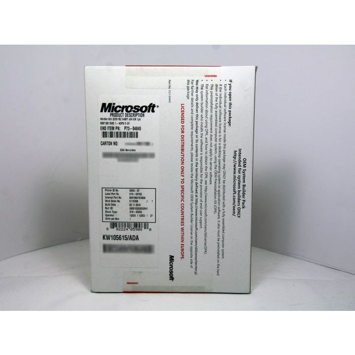 Windows 2008 Server Standard R2/x64 mit 5 CALs SB Vollversion, englisch - neu