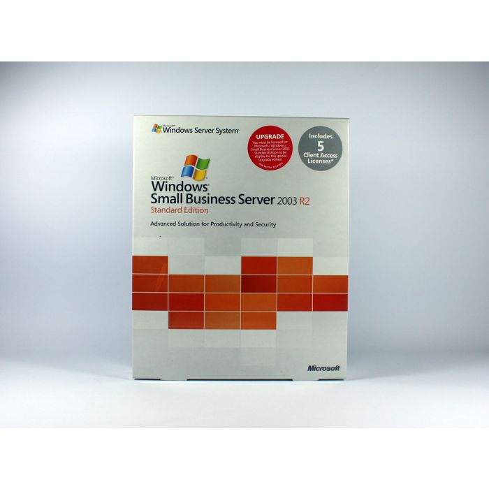 Windows Small Business Server 2003 Standard R2 mit 5 Clients Update, englisch - neu