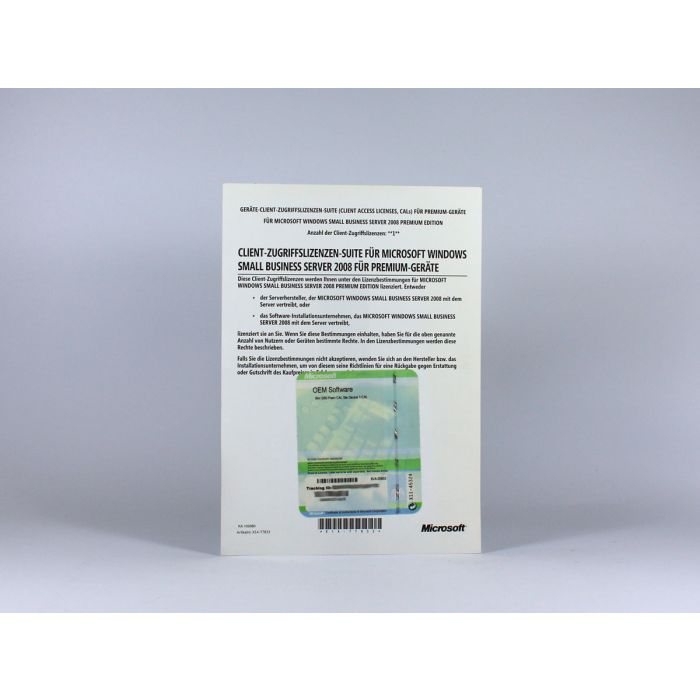 1 Zugriffslizenz (Geräte) für Windows Small Business Server 2008 PREMIUM, SB - neu