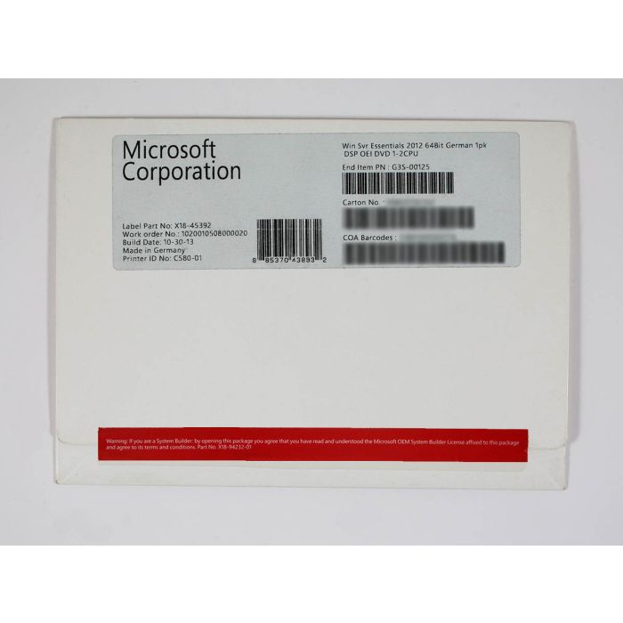 Windows Server Essentials 2012, deutsch