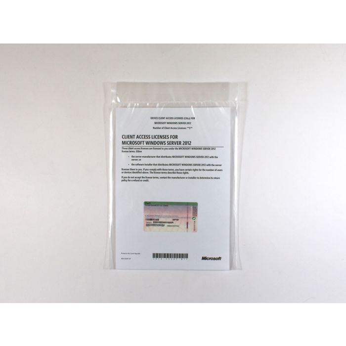 5 Zugriffslizenzen (Geräte) für Windows 2012 Server, OEM (Dell) - neu
