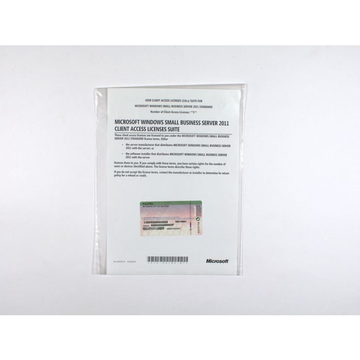 5 Zugriffslizenzen (Benutzer) für Windows Small Business Server 2011 Standard, englisch, Fujitsu - neu 5 Zugriffslizenzen (Benutzer) für Windows Small Business Server 2011 Standard, englisch, Fujitsu - neu