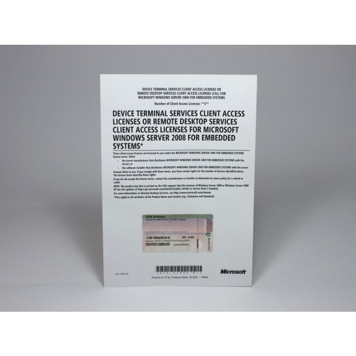 100 (RDS)-Terminal-Zugriffslizenzen (Geräte) für Windows 2008, OEM 100 (RDS)-Terminal-Zugriffslizenzen (Geräte) für Windows 2008, OEM
