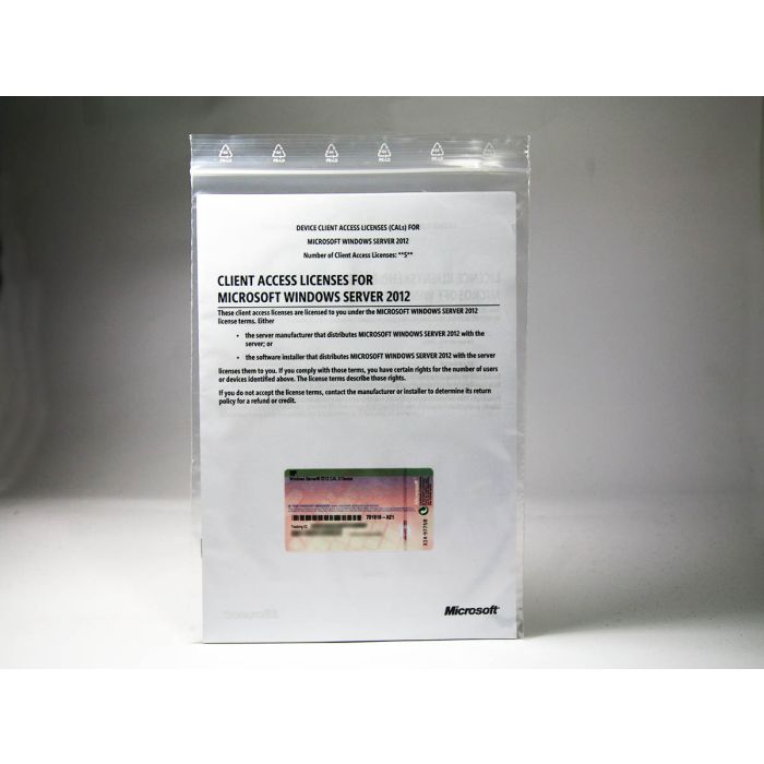 5 Zugriffslizenzen (Geräte) für Windows 2012 Server, OEM (HP) - neu 5 Zugriffslizenzen (Geräte) für Windows 2012 Server, OEM (HP) - neu