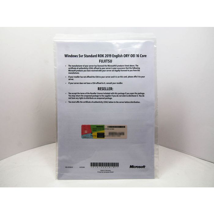 Windows 2019 Server Standard Edition Fujitsu-ROK, MUI (für bis zu 16 Kerne) - neu Windows 2019 Server Standard Edition Fujitsu-ROK, MUI (für bis zu 16 Kerne) - neu