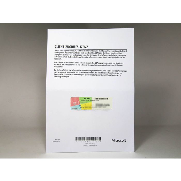 5 RDS-Zugriffslizenzen (Benutzer) für Windows 2019, Wortmann-OEM 5 RDS-Zugriffslizenzen (Benutzer) für Windows 2019, Wortmann-OEM